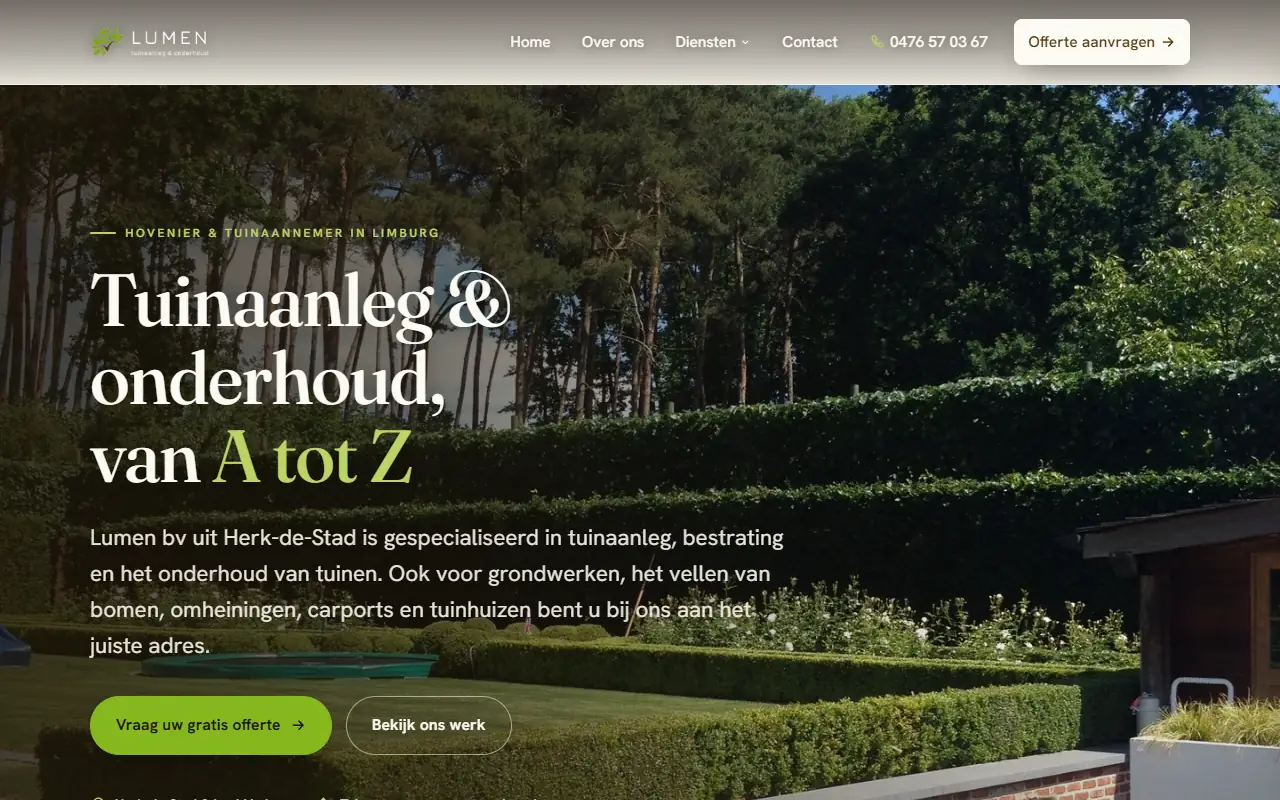 Homepage van lumenbv.com